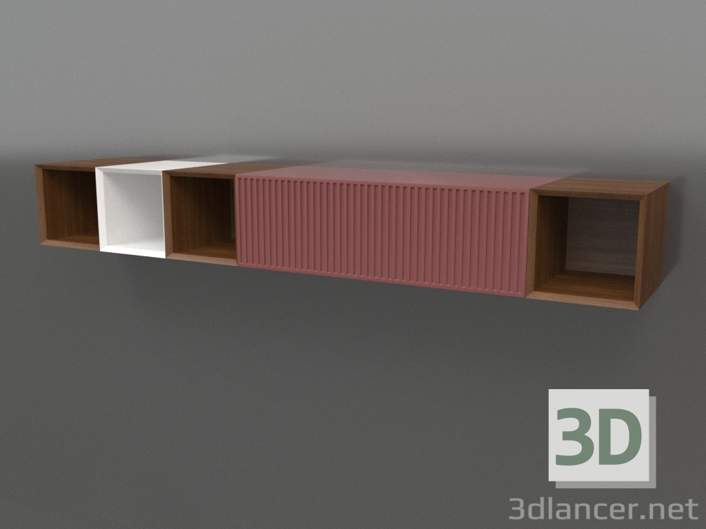 modello 3D Set mensole ST 06 (1800x315x250, legno marrone chiaro) - anteprima