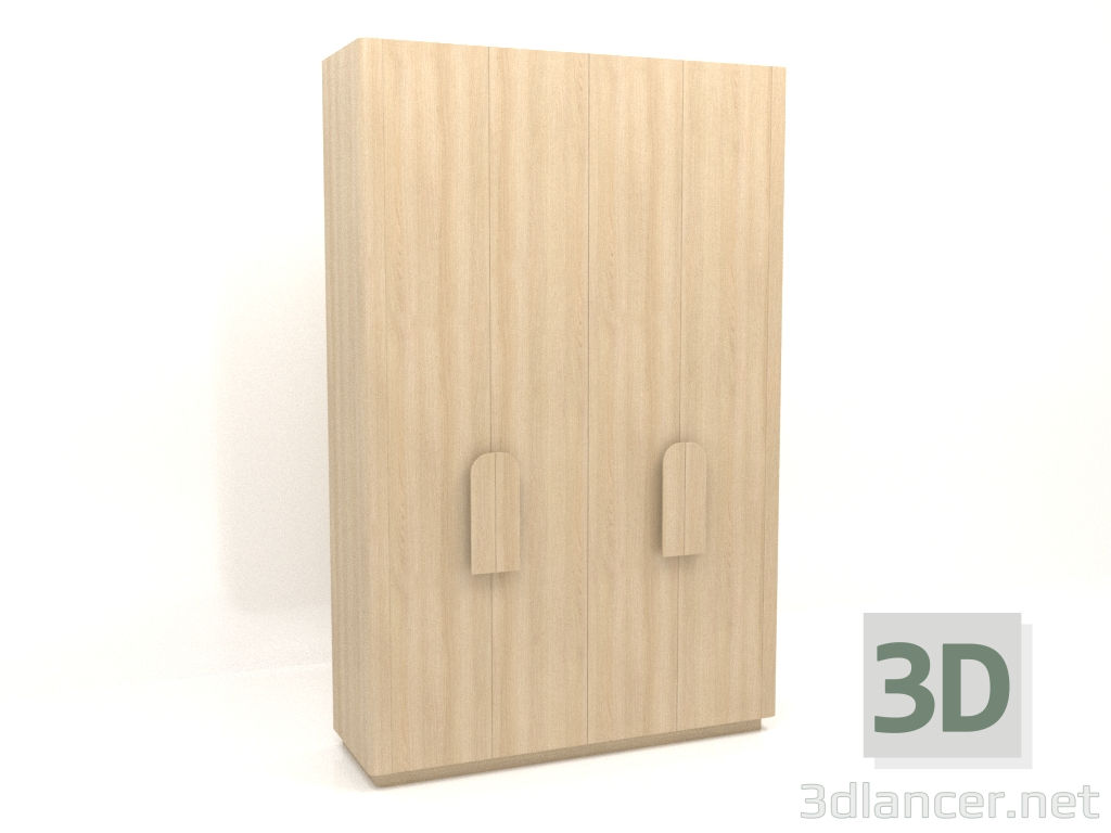 3d model Wardrobe MW 04 wood (option 2, 1830x650x2850, wood white) - preview