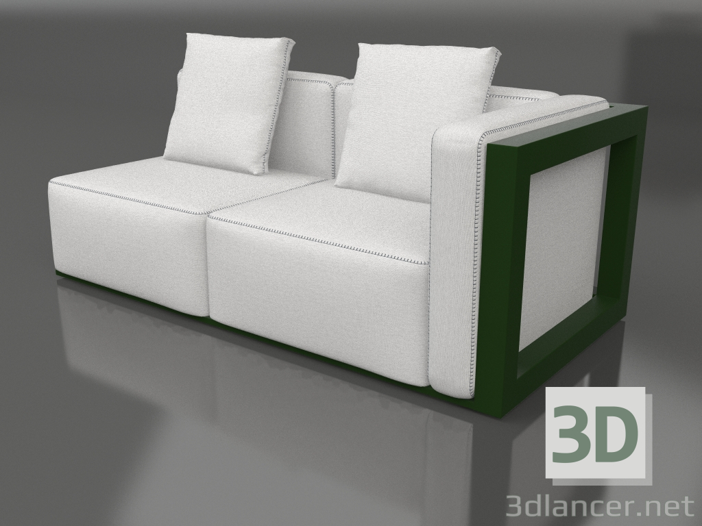 modello 3D Modulo divano, sezione 1 destra (Verde bottiglia) - anteprima
