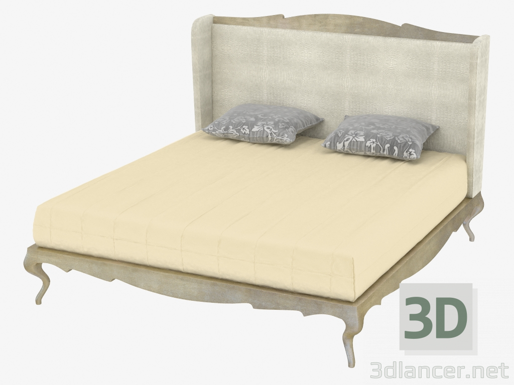3D Modell Bett im Art-Deco-Stil mit Lederpolsterung (FB.BD.VZ.44) - Vorschau
