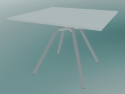 मार्ट टेबल (9843-01 (100x100 सेमी), एच 73 सेमी, एचपीएल सफेद, एल्यूमीनियम बाहर निकालना, सफेद पाउडर ले