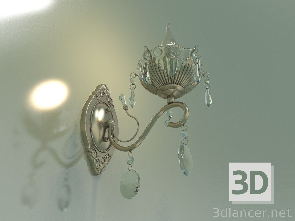 3D Modell Wandleuchte Teodore 10103-1 (Antik Bronze-klarer Kristall) - Vorschau