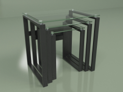 Conjunto de mesa de centro Matrix (preto)