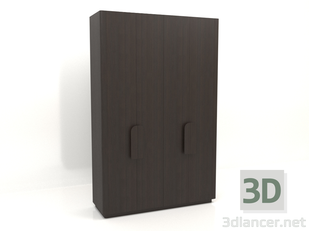 3D Modell Kleiderschrank MW 04 Holz (Option 2, 1830x650x2850, Holzbraun dunkel) - Vorschau