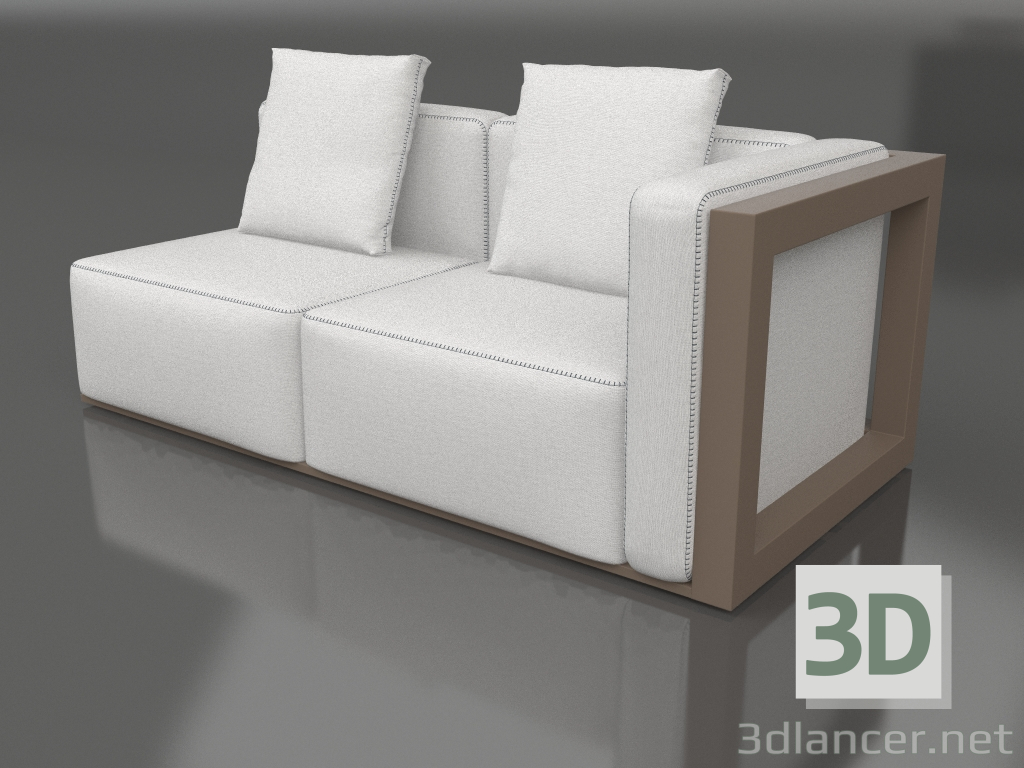 3d model Módulo sofá sección 1 derecha (Bronce) - vista previa