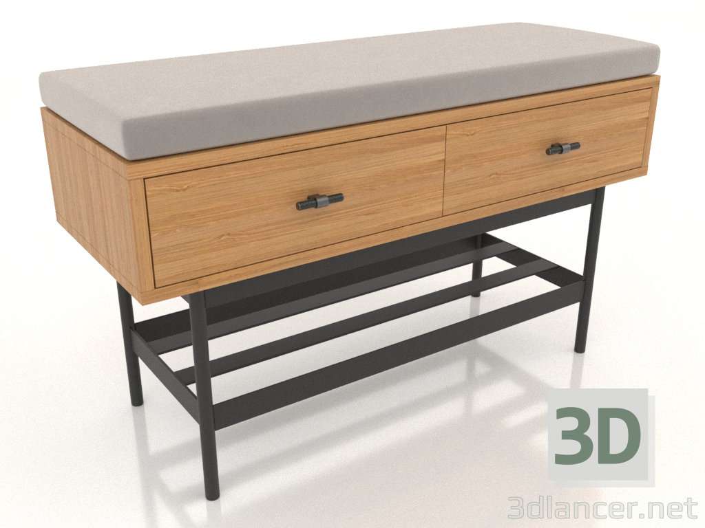 3D Modell Bank 1 (Natureiche) - Vorschau