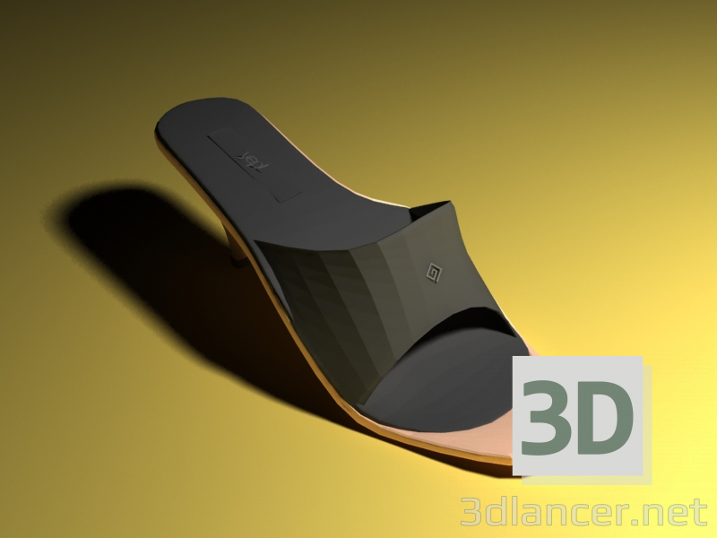 3d model Slippers with a heel, female - preview