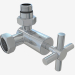 3d model 3D valve right (cross) G 1/2 "HP x G 3/4" NG - preview