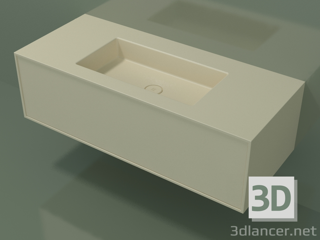 modello 3D Lavabo con cassetto (06UC72401, Bone C39, L 120, P 50, H 36 cm) - anteprima