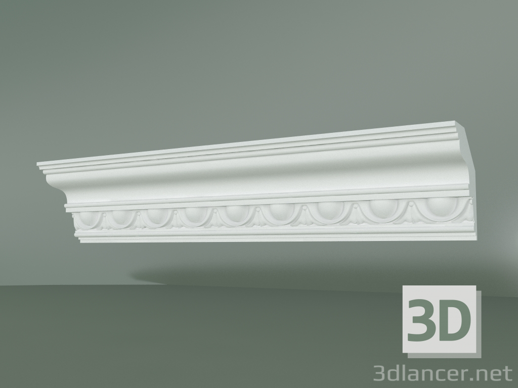 modèle 3D Corniche en plâtre avec ornement KV519 - preview