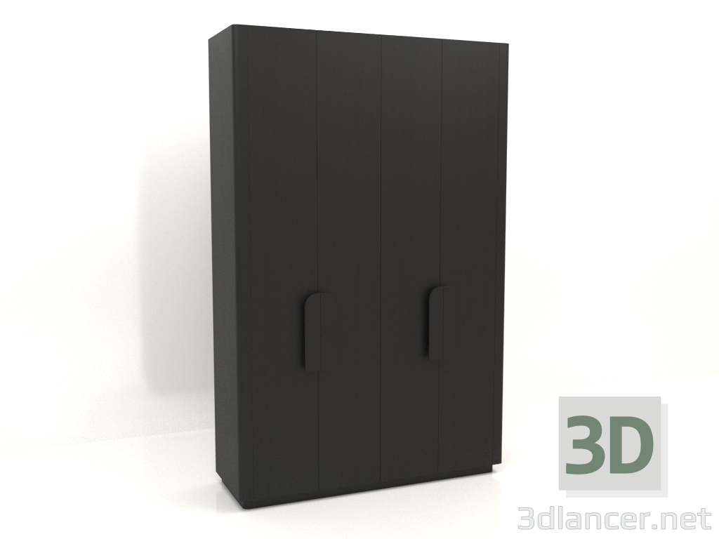 3D Modell Kleiderschrank MW 04 Holz (Option 2, 1830x650x2850, Holz schwarz) - Vorschau