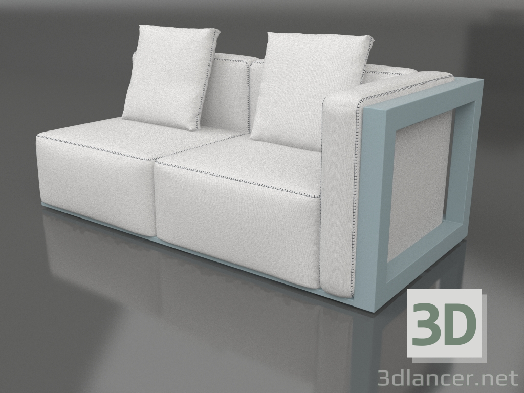 modèle 3D Module canapé, section 1 droite (Bleu gris) - preview