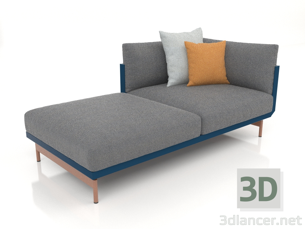 Modelo 3d Módulo de sofá, seção 2 esquerda (azul cinza) - preview