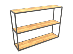 Rack-Konsole rechteckig (HOLZ, 120x30x86, 3 Regale)