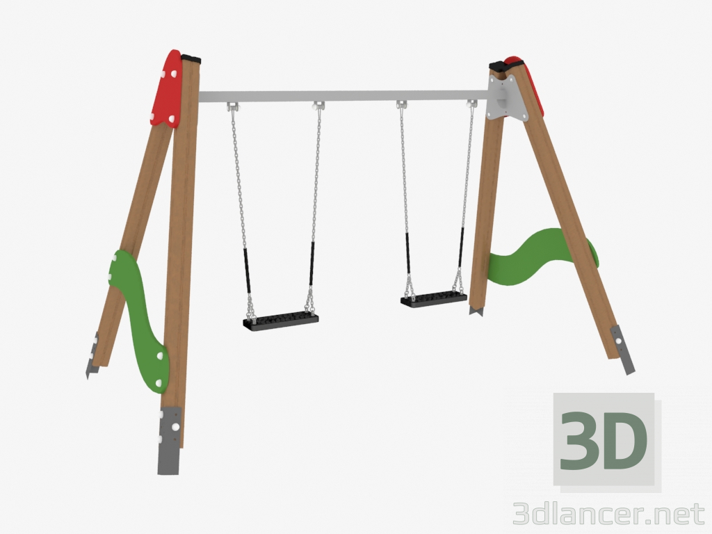 3d модель Качели детской игровой площадки (6302) – превью