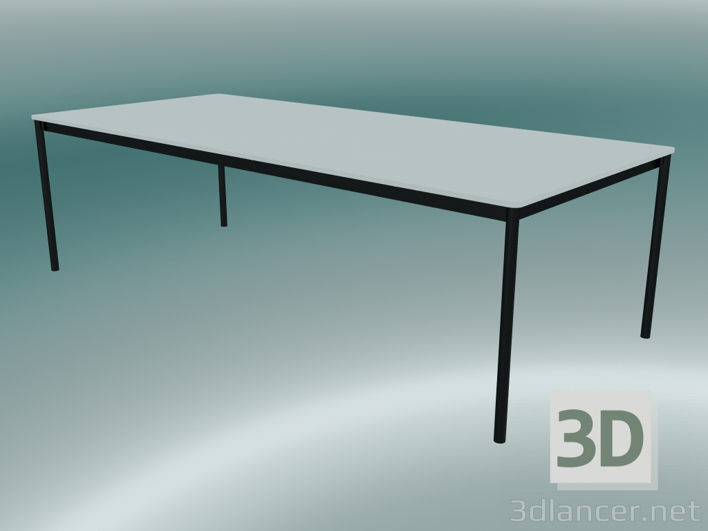 modello 3D Tavolo rettangolare Base 250x110 cm (Bianco, Nero) - anteprima