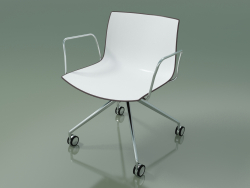 Chair 2055 (4 castors, with armrests, LU1, two-tone polypropylene)