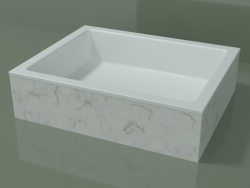 Tezgah üstü lavabo (01R131301, Carrara M01, L 60, P 48, H 16 cm)