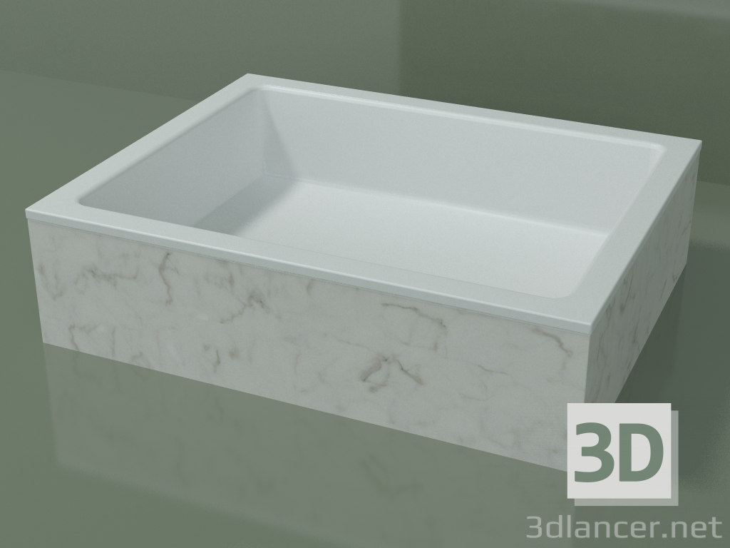 modello 3D Lavabo da appoggio (01R131301, Carrara M01, L 60, P 48, H 16 cm) - anteprima