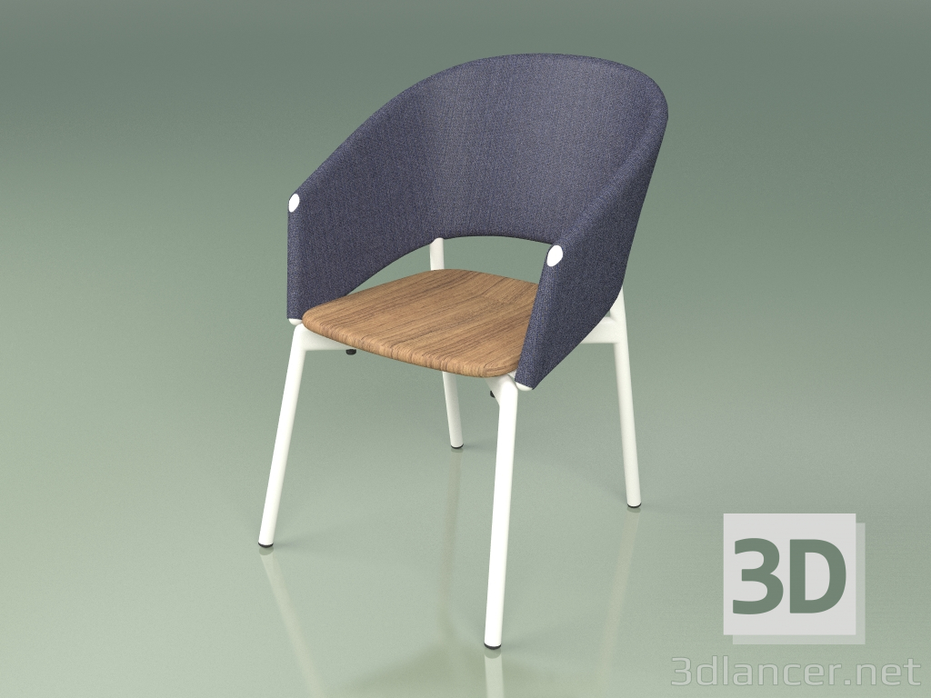 3D Modell Komfortstuhl 022 (Metallmilch, Blau) - Vorschau