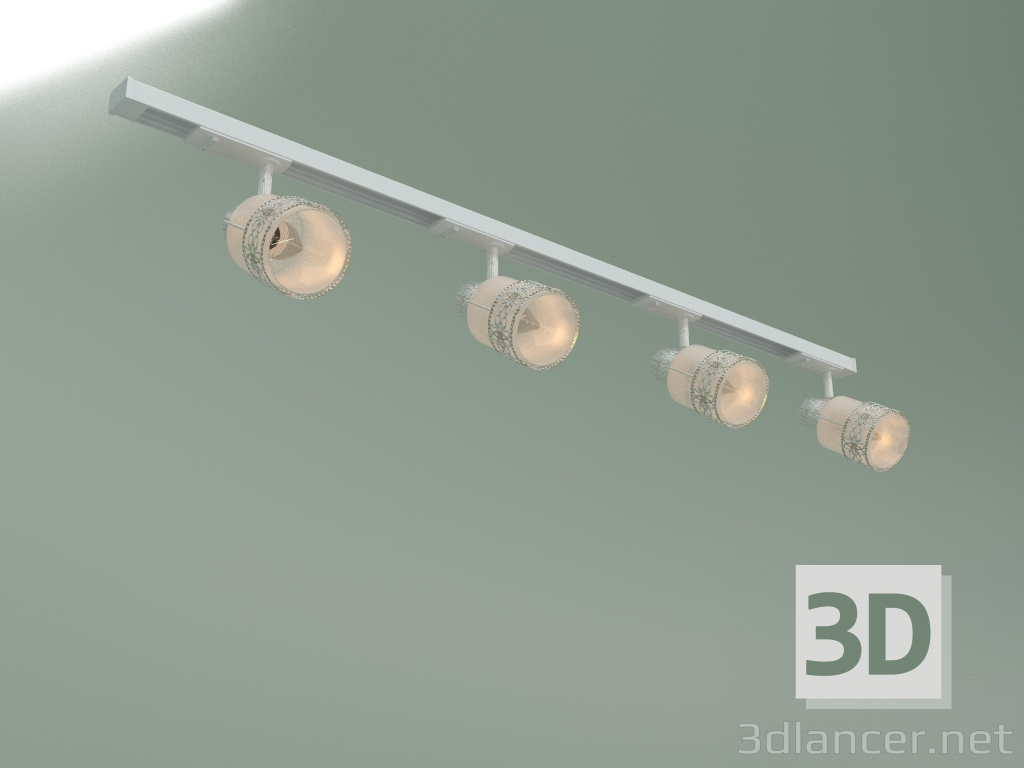 3d model Track lamp 20075-4 (white with gold) - preview