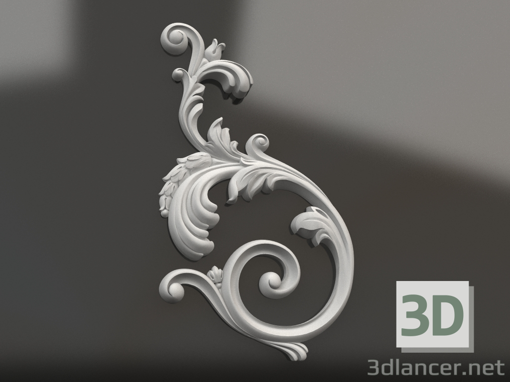 modèle 3D Élément décoratif en plâtre DE 012 B (607x360) - preview