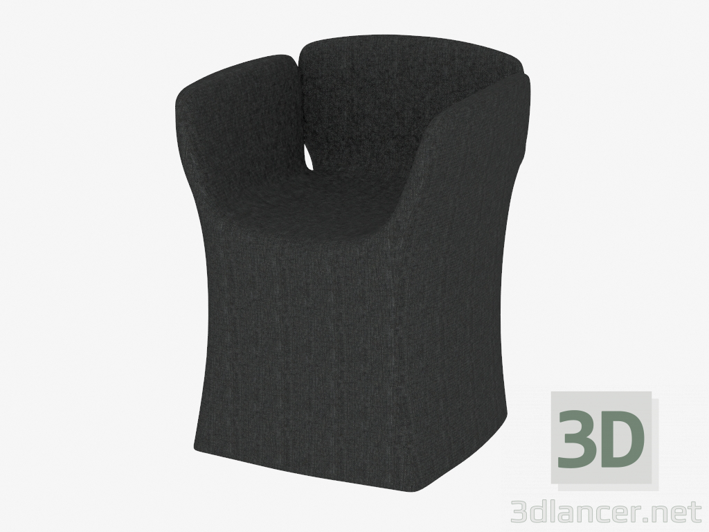modèle 3D Chaise rembourrée en tissu - preview