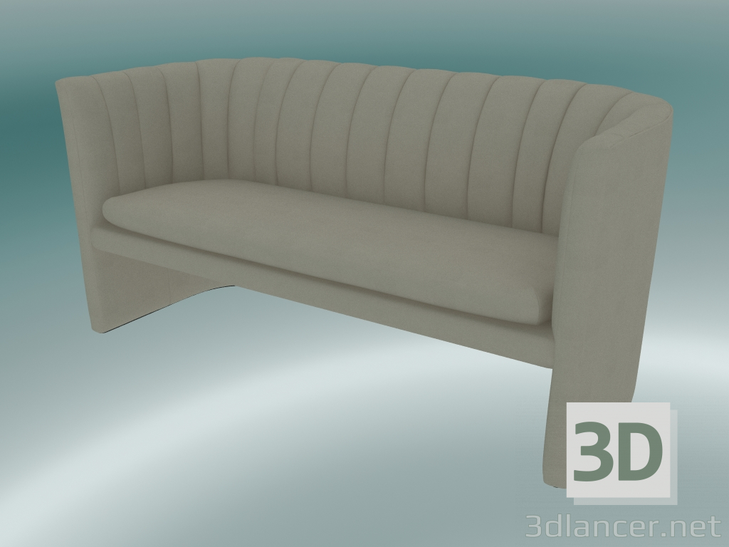 modèle 3D Canapé double Mocassins (SC25, H 75cm, 150x65cm, Velours 14 Perles) - preview