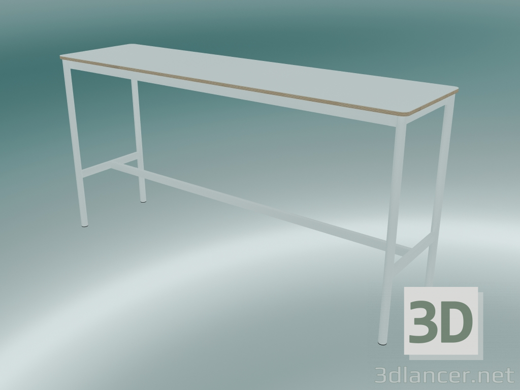 3d model Rectangular table Base High 50x190x95 (White, Plywood, White) - preview