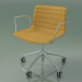 3d model Chair 0215 (5 castors, with armrests, chrome, with leather upholstery) - preview
