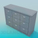 3d model Bedside table with drawers - preview