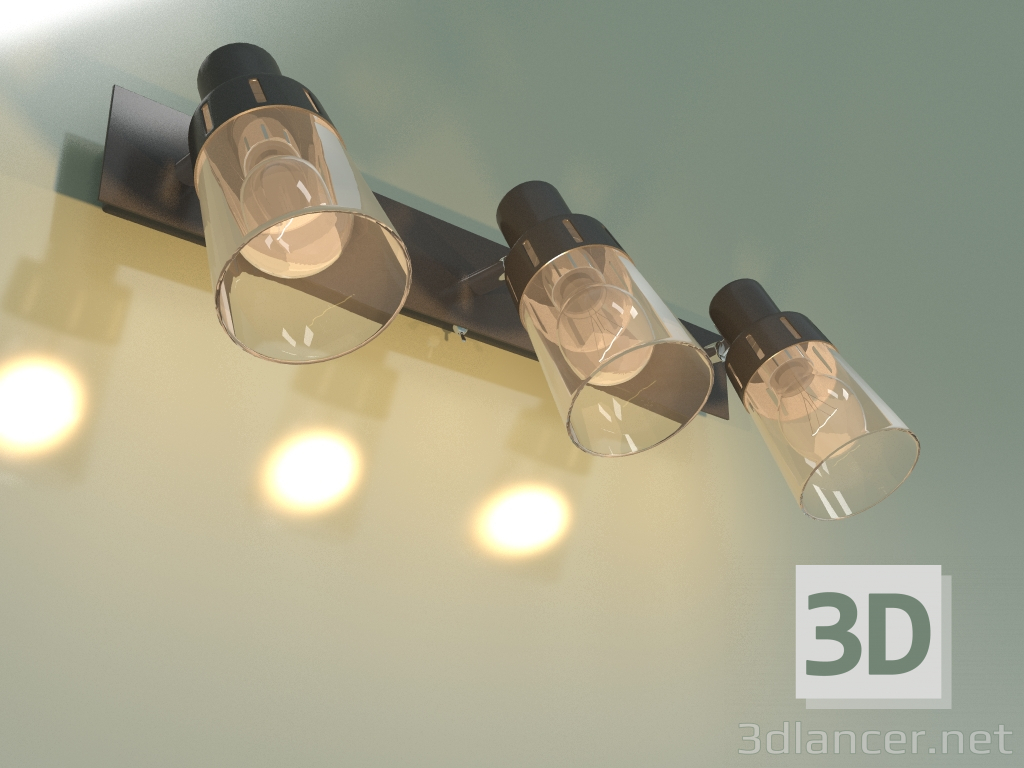 3d model Wall lamp 20081-3 (black) - preview