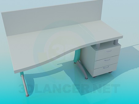3d model Office table - preview 3d model Office table - preview