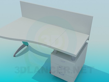 3d model Office table - preview 3d model Office table - preview