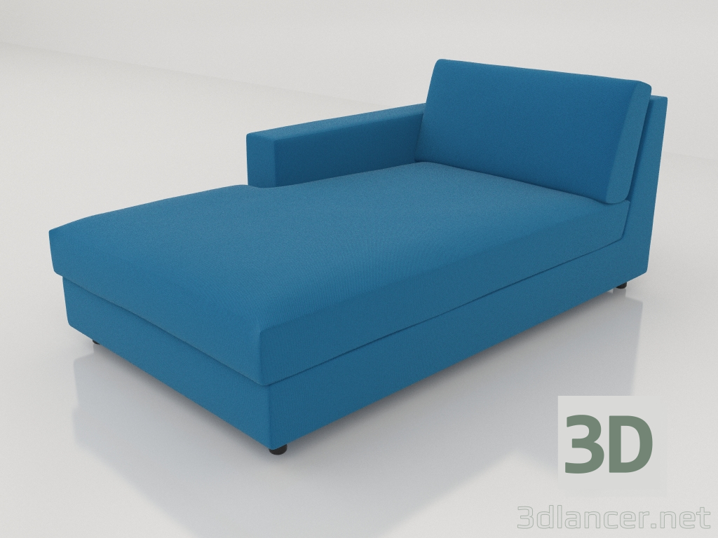 3d model Chaise longue 83 with an armrest on the left - preview