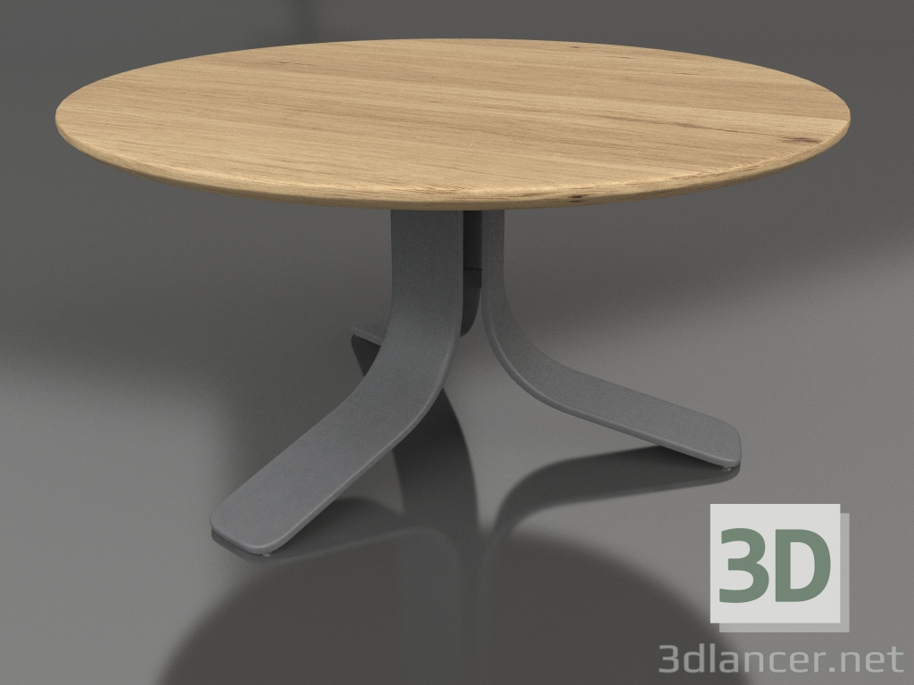 modello 3D Tavolino Ø80 (Antracite, Legno Iroko) - anteprima