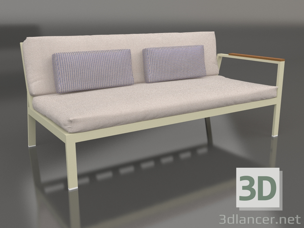 Modelo 3d Módulo de sofá, seção 1 direita (ouro) - preview