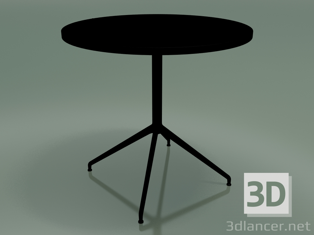 modello 3D Tavolo rotondo 5711, 5728 (H 74 - Ø79 cm, aperto, Nero, V39) - anteprima