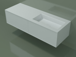 Washbasin with drawers (06UC824D1, Glacier White C01, L 144, P 50, H 36 cm)