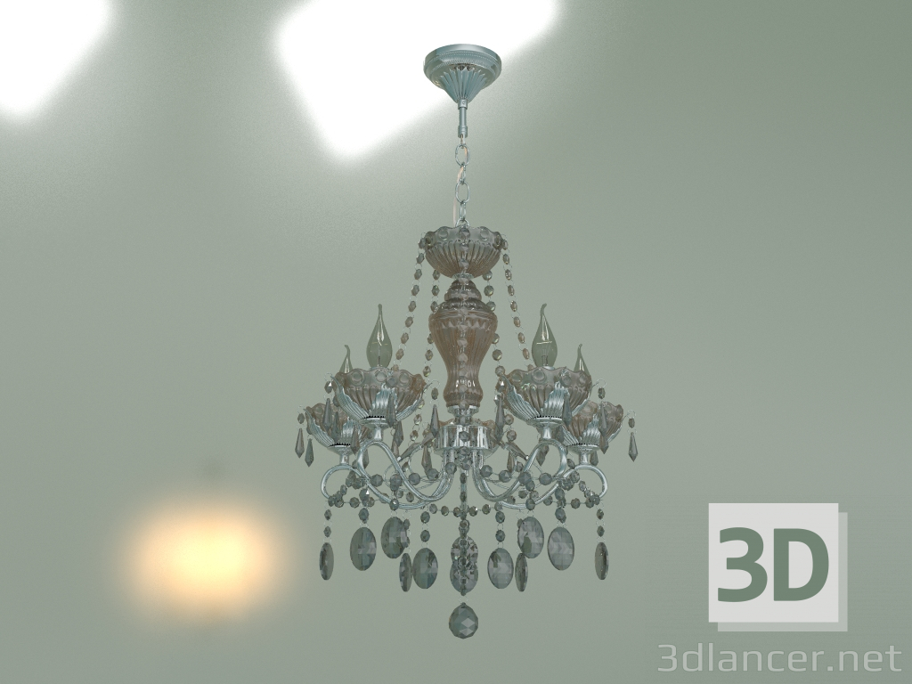 3d model Pendant chandelier Teodore 10103-5 (chrome-smoky crystal) - preview