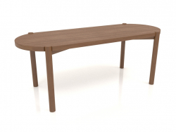 Table basse JT 053 (extrémité droite) (1200x466x454, bois brun clair)
