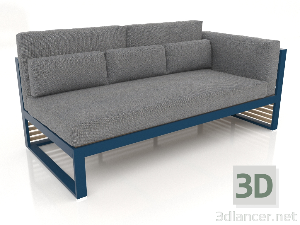 modèle 3D Canapé modulable, section 1 droite, dossier haut (Gris bleu) - preview