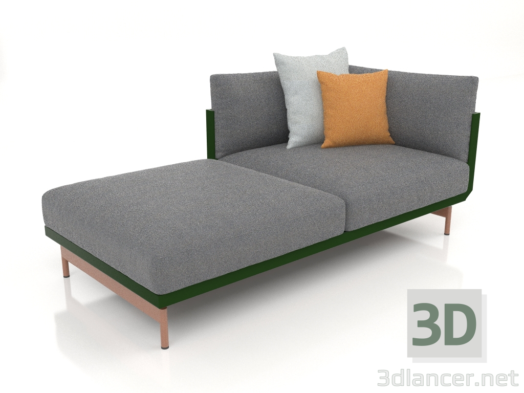 3D modeli Kanepe modülü, sol bölüm 2 (Şişe yeşili) - önizleme
