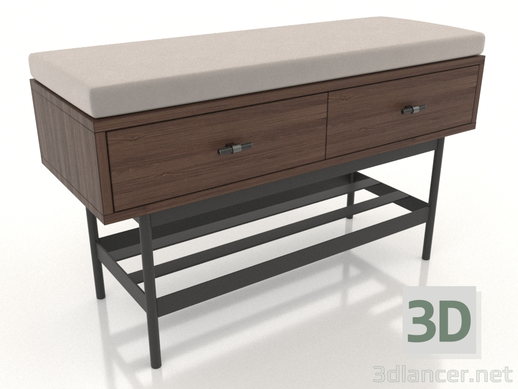 3d model Banquete 1 (nogal oscuro) - vista previa