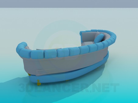 modelo 3D Sofá semicircular - escuchar modelo 3D Sofá semicircular - escuchar