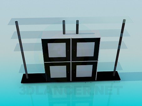 3D Modell Regale im Wohnzimmer - Vorschau