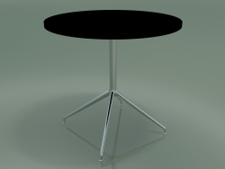 Стіл круглий 5711, 5728 (H 74 - Ø79 cm, розкладений, Black, LU1)