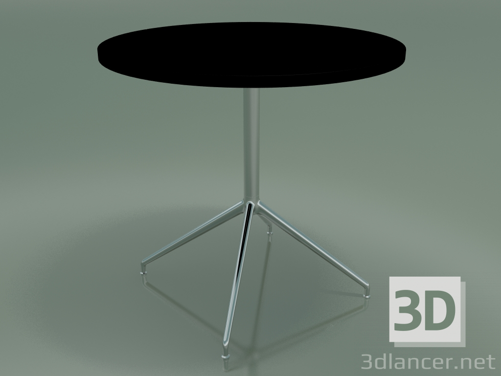modello 3D Tavolo rotondo 5711, 5728 (H 74 - Ø79 cm, aperto, Nero, LU1) - anteprima