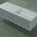 3D Modell Waschbecken mit Schubladen (06UC824D1, Silbergrau C35, L 144, P 50, H 36 cm) - Vorschau