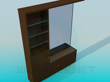 modelo 3D Espejo con pedestal y racks - escuchar modelo 3D Espejo con pedestal y racks - escuchar